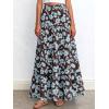 imageBTFBM Floral Maxi Skirts for Women Summer Spring 2026 Elastic Waist Tiered Flowy Beach Vacation Boho Midi Long SkirtFloral Brown Light Blue
