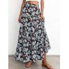 imageBTFBM Floral Maxi Skirts for Women Summer Spring 2026 Elastic Waist Tiered Flowy Beach Vacation Boho Midi Long SkirtFloral Brown Light Blue