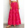 imageBTFBM Floral Maxi Skirts for Women Summer Spring 2026 Elastic Waist Tiered Flowy Beach Vacation Boho Midi Long SkirtFloral Red Pink