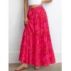 imageBTFBM Floral Maxi Skirts for Women Summer Spring 2026 Elastic Waist Tiered Flowy Beach Vacation Boho Midi Long SkirtFloral Red Pink