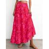 imageBTFBM Floral Maxi Skirts for Women Summer Spring 2026 Elastic Waist Tiered Flowy Beach Vacation Boho Midi Long SkirtFloral Red Pink