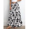 imageBTFBM Floral Maxi Skirts for Women Summer Spring 2026 Elastic Waist Tiered Flowy Beach Vacation Boho Midi Long SkirtFloral White Black
