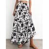 imageBTFBM Floral Maxi Skirts for Women Summer Spring 2026 Elastic Waist Tiered Flowy Beach Vacation Boho Midi Long SkirtFloral White Black