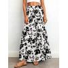 imageBTFBM Floral Maxi Skirts for Women Summer Spring 2026 Elastic Waist Tiered Flowy Beach Vacation Boho Midi Long SkirtFloral White Black