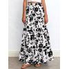 imageBTFBM Floral Maxi Skirts for Women Summer Spring 2026 Elastic Waist Tiered Flowy Beach Vacation Boho Midi Long SkirtFloral White Black