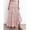 imageBTFBM Floral Maxi Skirts for Women Summer Spring 2026 Elastic Waist Tiered Flowy Beach Vacation Boho Midi Long SkirtFloral White Orange