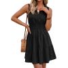 imageBTFBM Mini Dresses for Women 2026 Summer Sleeveless V Neck Elastic Waist Beach Vacation Sundress Boho Casual Dress PocketsBlack