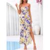 imageBTFBM Off The Shoulder Dresses for Women Summer 2026 Strapless Ruffle Sundress Slit Formal Cocktail Wedding Guest DressFloral Apricot Blue