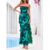 imageBTFBM Off The Shoulder Dresses for Women Summer 2026 Strapless Ruffle Sundress Slit Formal Cocktail Wedding Guest DressFloral Lake Blue