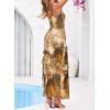 imageBTFBM Off The Shoulder Dresses for Women Summer 2026 Strapless Ruffle Sundress Slit Formal Cocktail Wedding Guest DressLeopard Yellow