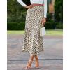 imageBTFBM Satin Skirts for Women Trendy Spring Summer 2026 High Waisted Leopard Print Cocktail Wedding Long Silk Midi SkirtApricot Black