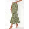 imageBTFBM Satin Skirts for Women Trendy Spring Summer 2026 High Waisted Leopard Print Cocktail Wedding Long Silk Midi SkirtDot Army Green White