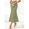 imageBTFBM Satin Skirts for Women Trendy Spring Summer 2026 High Waisted Leopard Print Cocktail Wedding Long Silk Midi SkirtDot Army Green White