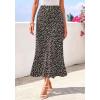 imageBTFBM Satin Skirts for Women Trendy Spring Summer 2026 High Waisted Leopard Print Cocktail Wedding Long Silk Midi SkirtDot Coffee Green