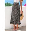 imageBTFBM Satin Skirts for Women Trendy Spring Summer 2026 High Waisted Leopard Print Cocktail Wedding Long Silk Midi SkirtDot Coffee Green