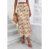 imageBTFBM Satin Skirts for Women Trendy Spring Summer 2026 High Waisted Leopard Print Cocktail Wedding Long Silk Midi SkirtFloral Apricot Brown