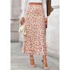 imageBTFBM Satin Skirts for Women Trendy Spring Summer 2026 High Waisted Leopard Print Cocktail Wedding Long Silk Midi SkirtFloral Apricot Red