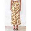 imageBTFBM Satin Skirts for Women Trendy Spring Summer 2026 High Waisted Leopard Print Cocktail Wedding Long Silk Midi SkirtFloral Beige Brown Yellow