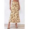 imageBTFBM Satin Skirts for Women Trendy Spring Summer 2026 High Waisted Leopard Print Cocktail Wedding Long Silk Midi SkirtFloral Beige Brown Yellow