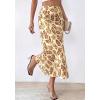 imageBTFBM Satin Skirts for Women Trendy Spring Summer 2026 High Waisted Leopard Print Cocktail Wedding Long Silk Midi SkirtFloral Beige Brown Yellow
