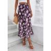 imageBTFBM Satin Skirts for Women Trendy Spring Summer 2026 High Waisted Leopard Print Cocktail Wedding Long Silk Midi SkirtFloral Black Purple