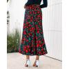 imageBTFBM Satin Skirts for Women Trendy Spring Summer 2026 High Waisted Leopard Print Cocktail Wedding Long Silk Midi SkirtFloral Black Red