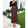 imageBTFBM Satin Skirts for Women Trendy Spring Summer 2026 High Waisted Leopard Print Cocktail Wedding Long Silk Midi SkirtFloral Black Red