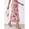 imageBTFBM Satin Skirts for Women Trendy Spring Summer 2026 High Waisted Leopard Print Cocktail Wedding Long Silk Midi SkirtFloral Brown Beige