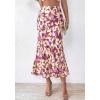 imageBTFBM Satin Skirts for Women Trendy Spring Summer 2026 High Waisted Leopard Print Cocktail Wedding Long Silk Midi SkirtFloral Brown Beige