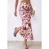 imageBTFBM Satin Skirts for Women Trendy Spring Summer 2026 High Waisted Leopard Print Cocktail Wedding Long Silk Midi SkirtFloral Brown Beige