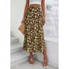 imageBTFBM Satin Skirts for Women Trendy Spring Summer 2026 High Waisted Leopard Print Cocktail Wedding Long Silk Midi SkirtFloral Brown Light Green