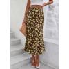 imageBTFBM Satin Skirts for Women Trendy Spring Summer 2026 High Waisted Leopard Print Cocktail Wedding Long Silk Midi SkirtFloral Brown Light Green