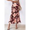 imageBTFBM Satin Skirts for Women Trendy Spring Summer 2026 High Waisted Leopard Print Cocktail Wedding Long Silk Midi SkirtFloral Brown Pink