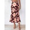 imageBTFBM Satin Skirts for Women Trendy Spring Summer 2026 High Waisted Leopard Print Cocktail Wedding Long Silk Midi SkirtFloral Brown Pink