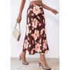 imageBTFBM Satin Skirts for Women Trendy Spring Summer 2026 High Waisted Leopard Print Cocktail Wedding Long Silk Midi SkirtFloral Brown Pink