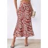imageBTFBM Satin Skirts for Women Trendy Spring Summer 2026 High Waisted Leopard Print Cocktail Wedding Long Silk Midi SkirtFloral Brown Red