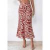 imageBTFBM Satin Skirts for Women Trendy Spring Summer 2026 High Waisted Leopard Print Cocktail Wedding Long Silk Midi SkirtFloral Brown Red