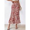 imageBTFBM Satin Skirts for Women Trendy Spring Summer 2026 High Waisted Leopard Print Cocktail Wedding Long Silk Midi SkirtFloral Brown Red