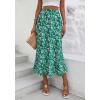 imageBTFBM Satin Skirts for Women Trendy Spring Summer 2026 High Waisted Leopard Print Cocktail Wedding Long Silk Midi SkirtFloral Green White