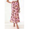 imageBTFBM Satin Skirts for Women Trendy Spring Summer 2026 High Waisted Leopard Print Cocktail Wedding Long Silk Midi SkirtFloral Pink