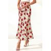 imageBTFBM Satin Skirts for Women Trendy Spring Summer 2026 High Waisted Leopard Print Cocktail Wedding Long Silk Midi SkirtFloral Red