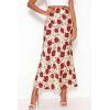 imageBTFBM Satin Skirts for Women Trendy Spring Summer 2026 High Waisted Leopard Print Cocktail Wedding Long Silk Midi SkirtFloral Red