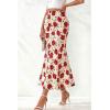 imageBTFBM Satin Skirts for Women Trendy Spring Summer 2026 High Waisted Leopard Print Cocktail Wedding Long Silk Midi SkirtFloral Red