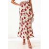 imageBTFBM Satin Skirts for Women Trendy Spring Summer 2026 High Waisted Leopard Print Cocktail Wedding Long Silk Midi SkirtFloral Red