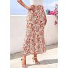 imageBTFBM Satin Skirts for Women Trendy Spring Summer 2026 High Waisted Leopard Print Cocktail Wedding Long Silk Midi SkirtFloral White Red