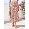 imageBTFBM Satin Skirts for Women Trendy Spring Summer 2026 High Waisted Leopard Print Cocktail Wedding Long Silk Midi SkirtFloral White Red