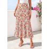 imageBTFBM Satin Skirts for Women Trendy Spring Summer 2026 High Waisted Leopard Print Cocktail Wedding Long Silk Midi SkirtFloral White Red