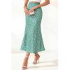 imageBTFBM Satin Skirts for Women Trendy Spring Summer 2026 High Waisted Leopard Print Cocktail Wedding Long Silk Midi SkirtLake Blue