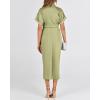 imageBTFBM Shirt Dresses for Women Spring Button Short Sleeve Silk Satin Ruched Maxi Summer Dress 2026 Cocktail Party WeddingLight Green