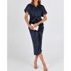 imageBTFBM Shirt Dresses for Women Spring Button Short Sleeve Silk Satin Ruched Maxi Summer Dress 2026 Cocktail Party WeddingNavy
